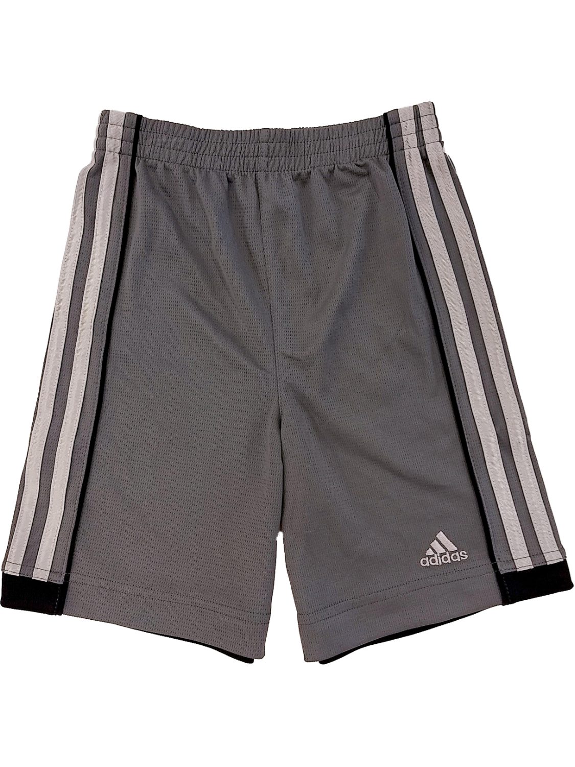 Adidas Climate Boys Gray Stripe Athletic Basketball Gym Shorts 4