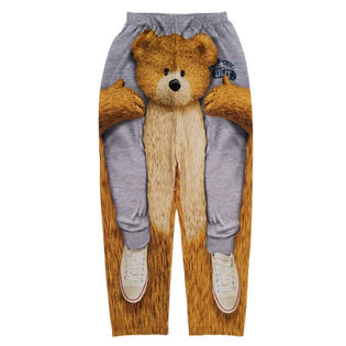 Briefly Stated Mens Gray Teddy Bear Ride Lounge Pants Sleep Pants Pajama Bottoms Small