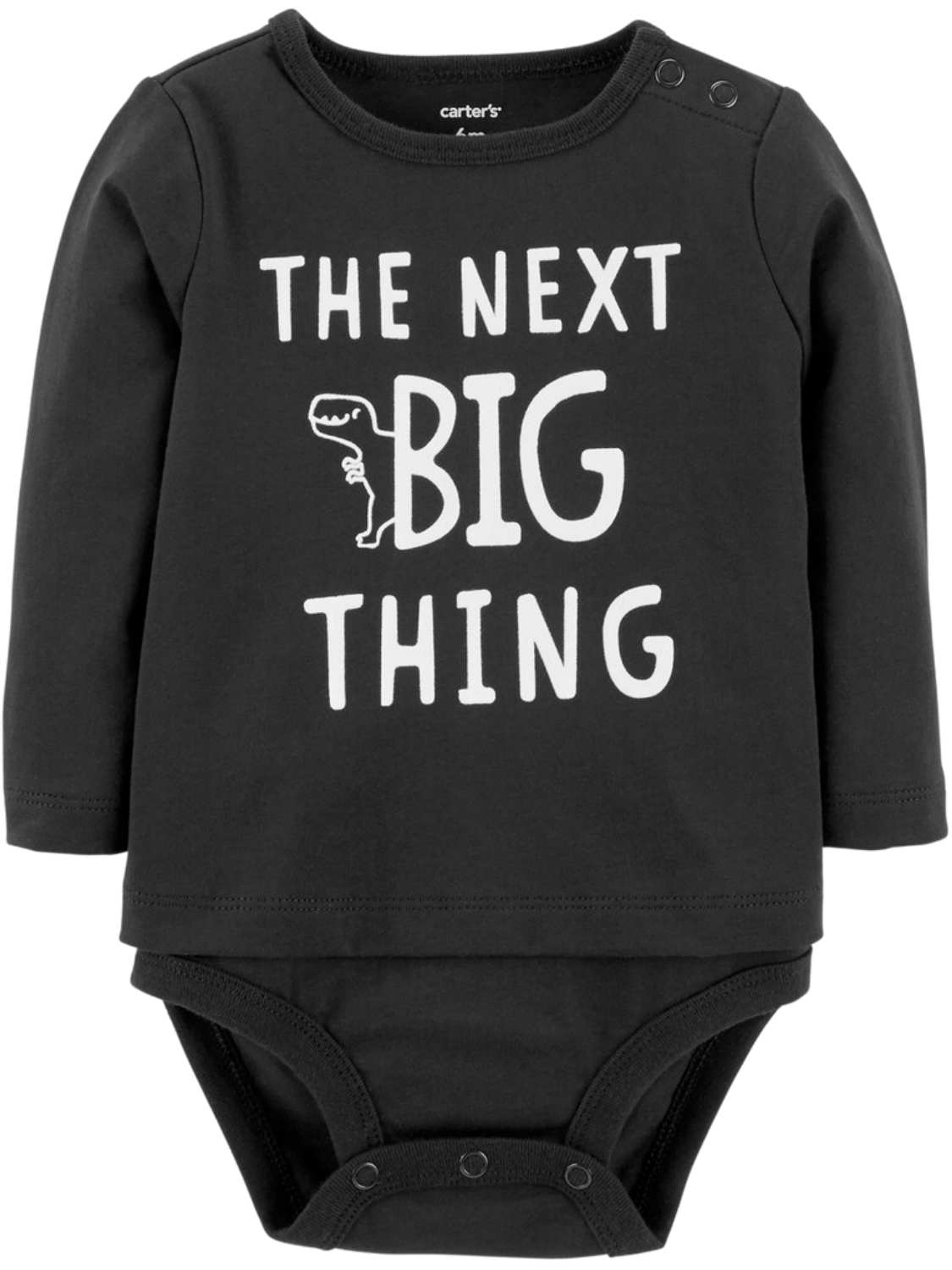 Carter's Carters Infant Baby Boys Black Dinosaur Bodysuit Romper Next Big Thing 3 Months