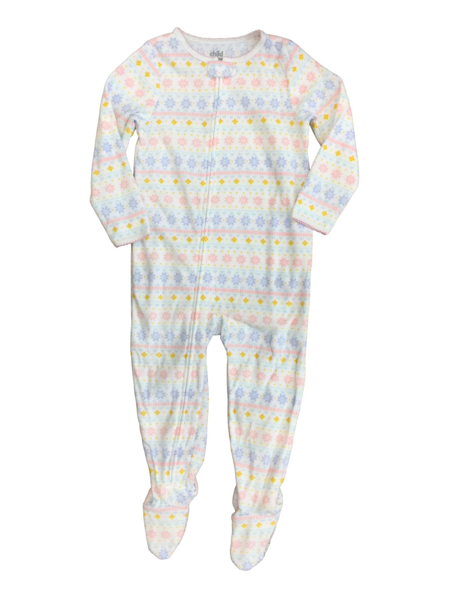 Carter's Carters Toddler Girls White Snowflake Sleeper Zip Footie Pajamas 3T