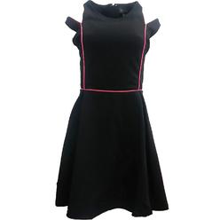 Kardashian Kollection Womens Kardashian Kollection Black Pink Checker Texture 50s FitFlare Dress Large