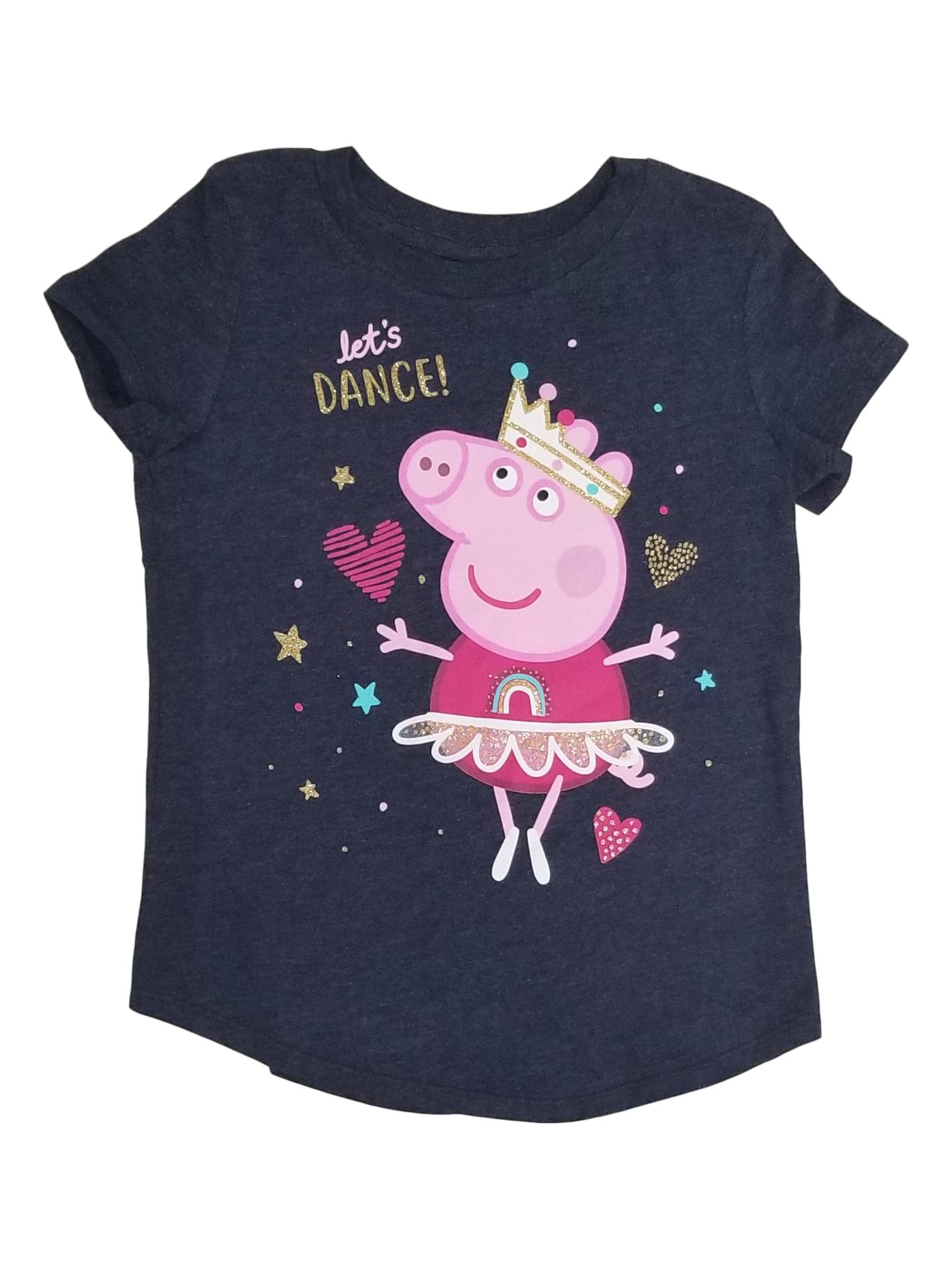 Nickelodeon Peppa Pig Girls Navy Blue Let's Dance Glitter Tutu T-Shirt ...