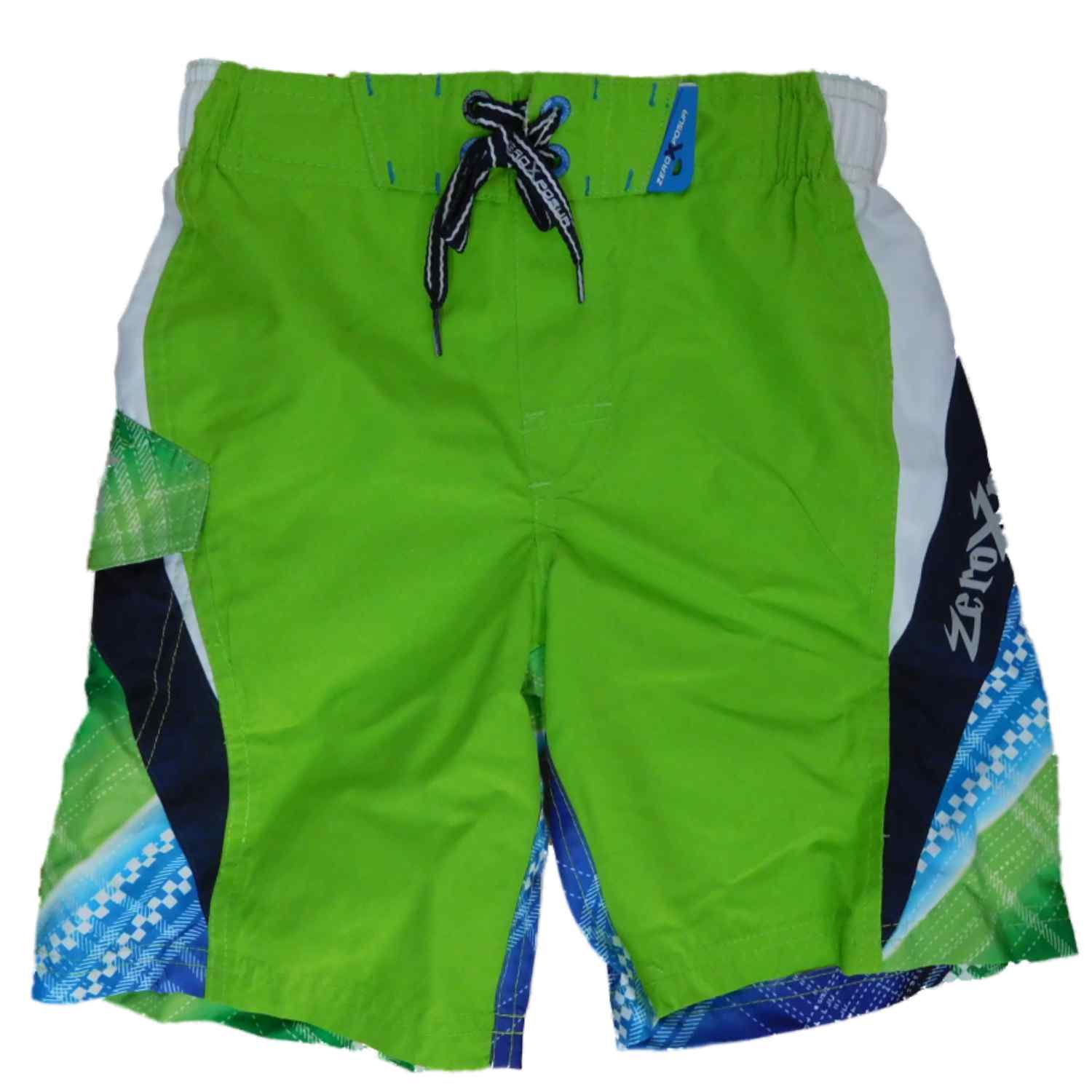 ZeroXposur Boys Green Cargo Swim Trunks Board Shorts