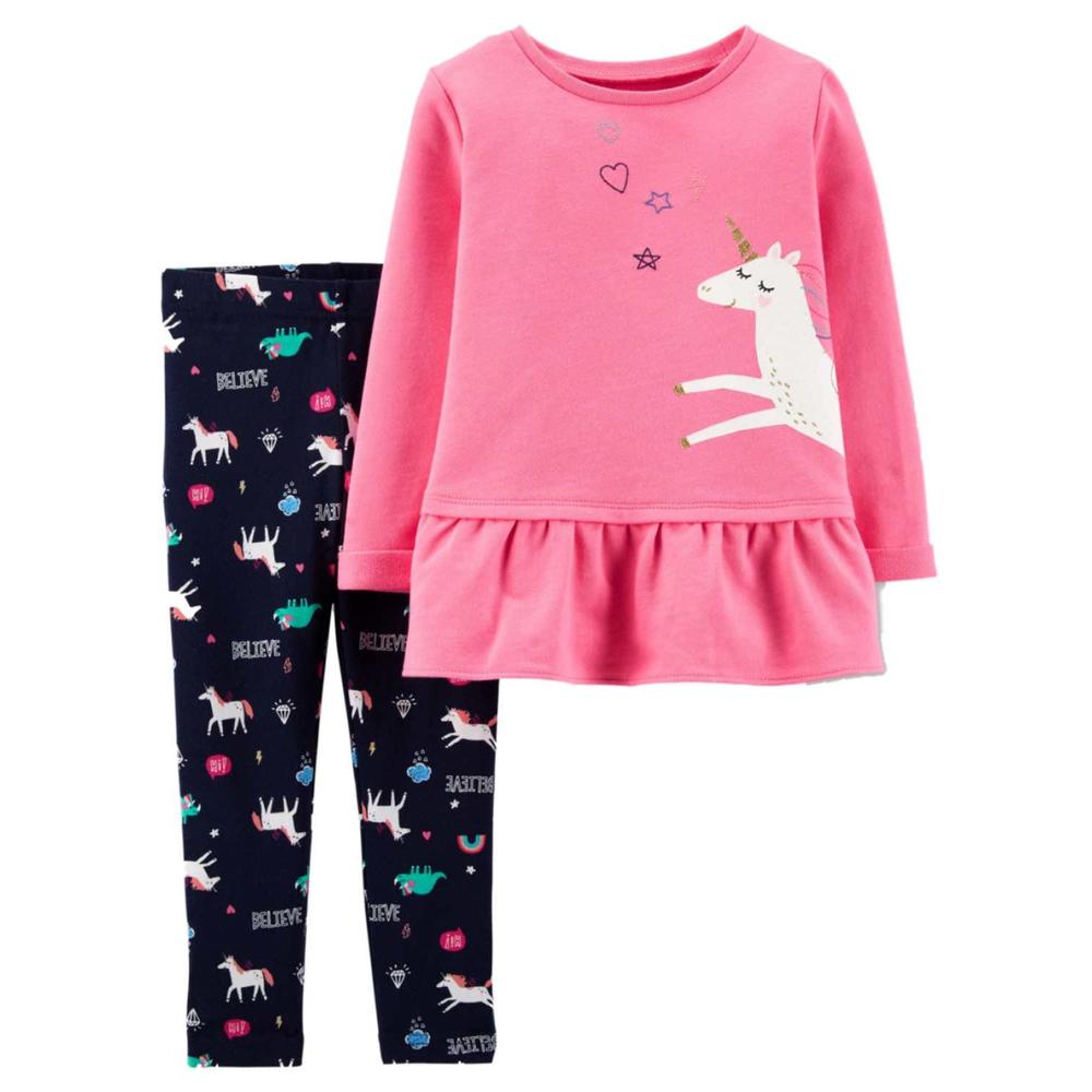 Carter S Carters Infant Toddler Girls Pink Blue Unicorn Shirt