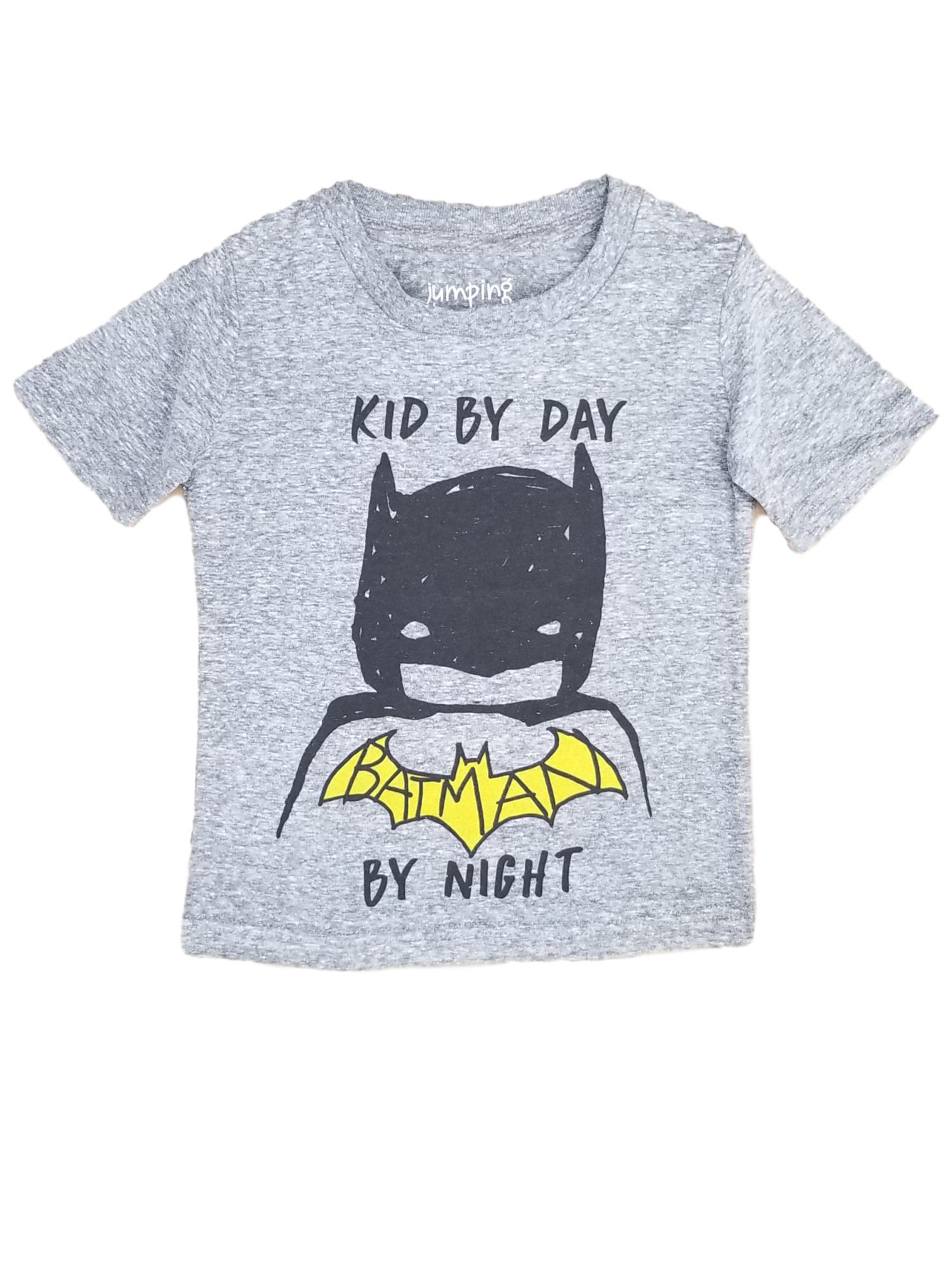 Jumping Beans Toddler Boys Gray Kids By Day Batman By Night T-Shirt Superhero Tee Shirt
