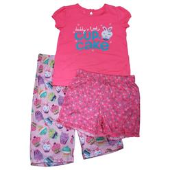 Joe Boxer Toddler Girls Daddy's Little Cupcake Bunny 3 Piece Pajama PJ Set 4T