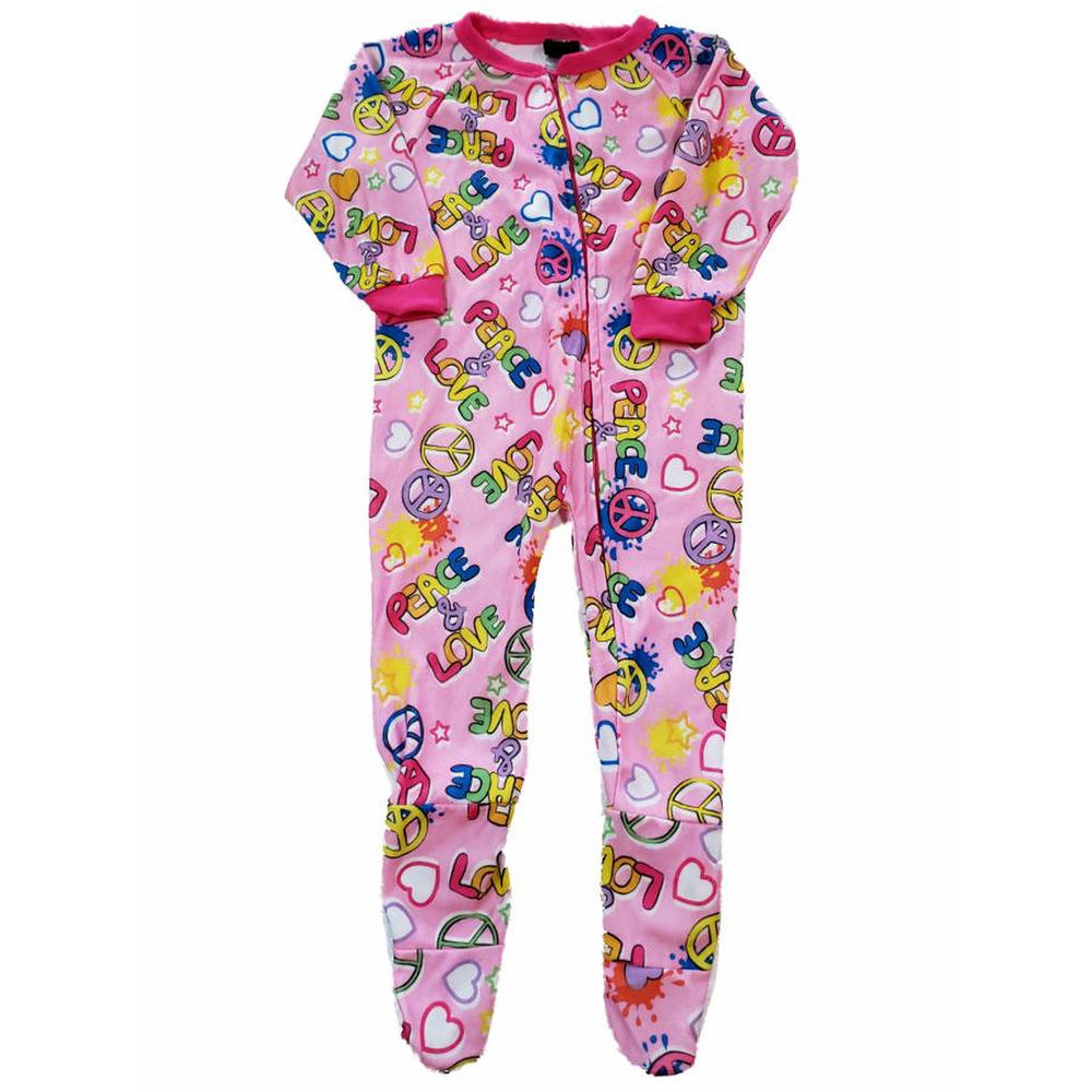 Just Love Girls Pink Peace Love Pajama Pj Footie Blanket Sleeper Sleepwear One Piece 4 Just Love Girls Pink Peace Love Pajama Pj Footie Blanket Sleeper Sleepwear One Piece 4