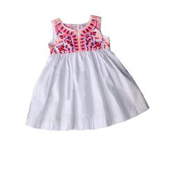 Heartworks Toddler Girls White Spring Dress With Colorful Embroidery Summer Dress 2T