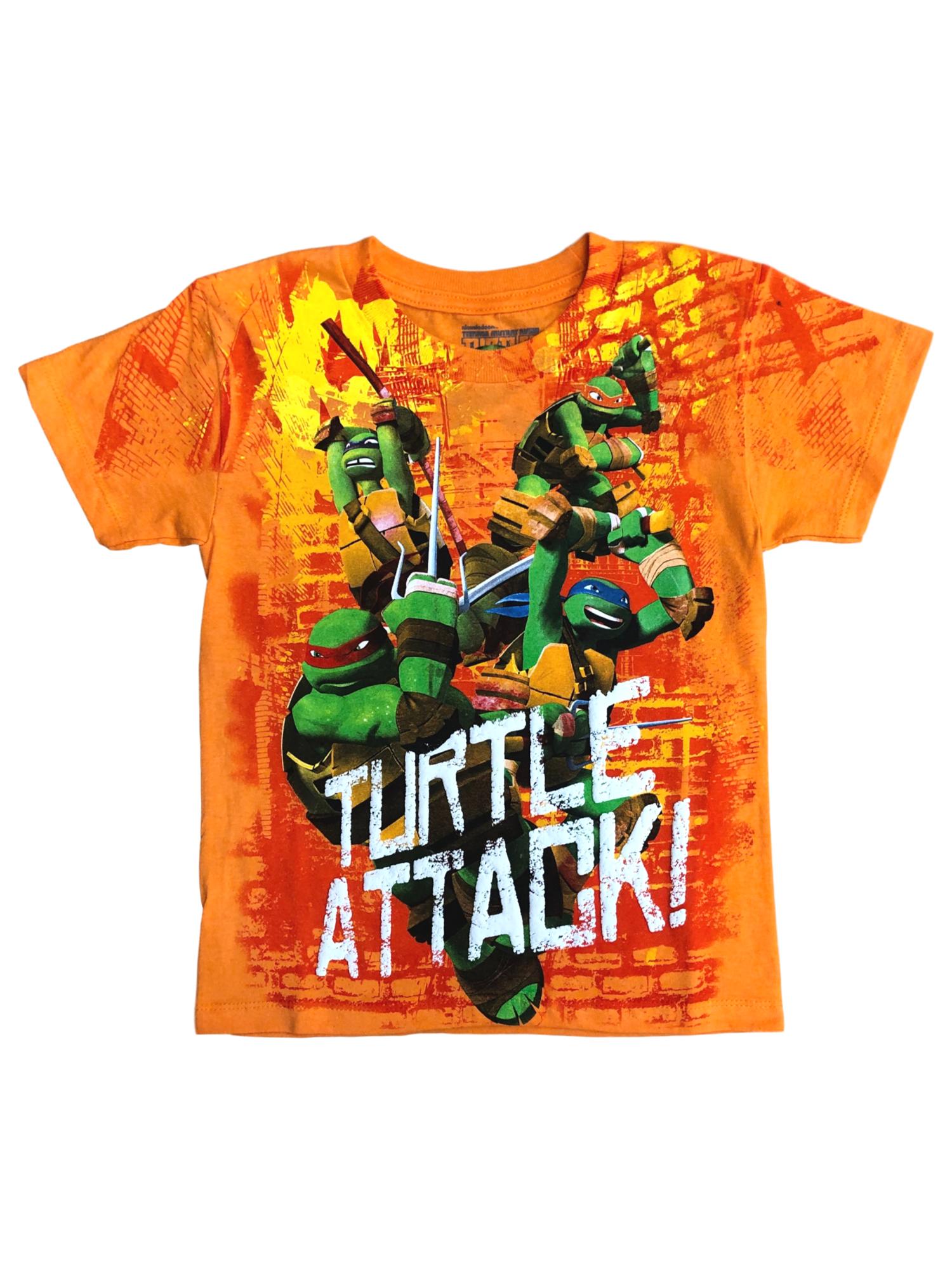 TMNT Boys Orange T-Shirt Teenage Mutant Ninja Turtles Shirt XS (4/5)