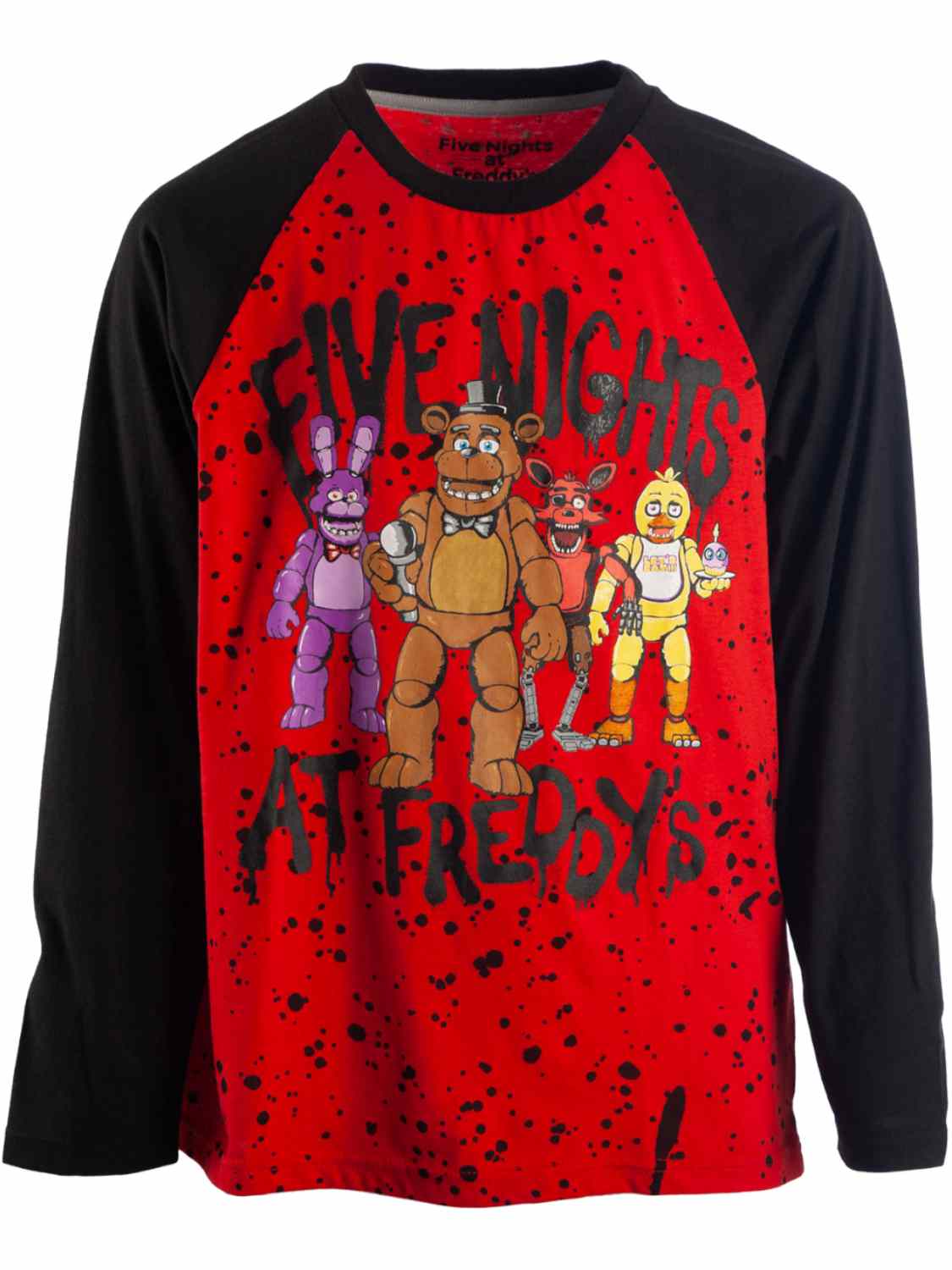 Five Nights at Freddy's Boys Red & Black Speckle Five Nights At Freddy's Long Sleeve T-Shirt Tee