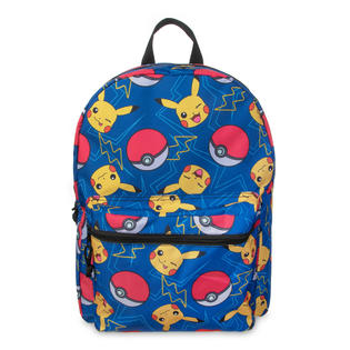 Pokemon All Over Print Backpack 2 Pokemon Pikachu & Pokeball All Over Print 16" Backpack, School Book Bag