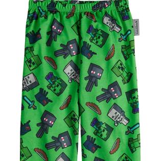Boys Green Minecraft Enderman Creeper Pajama Bottoms Lounge Sleep
