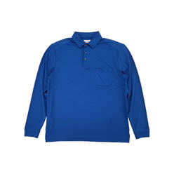 Grand Slam Mens Galaxy Blue Performance Stretch 360 Long Sleeve Polo Shirt