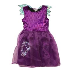 Disney Descendants Girls Purple Tulle Mal Dragon Dress & Wings Large