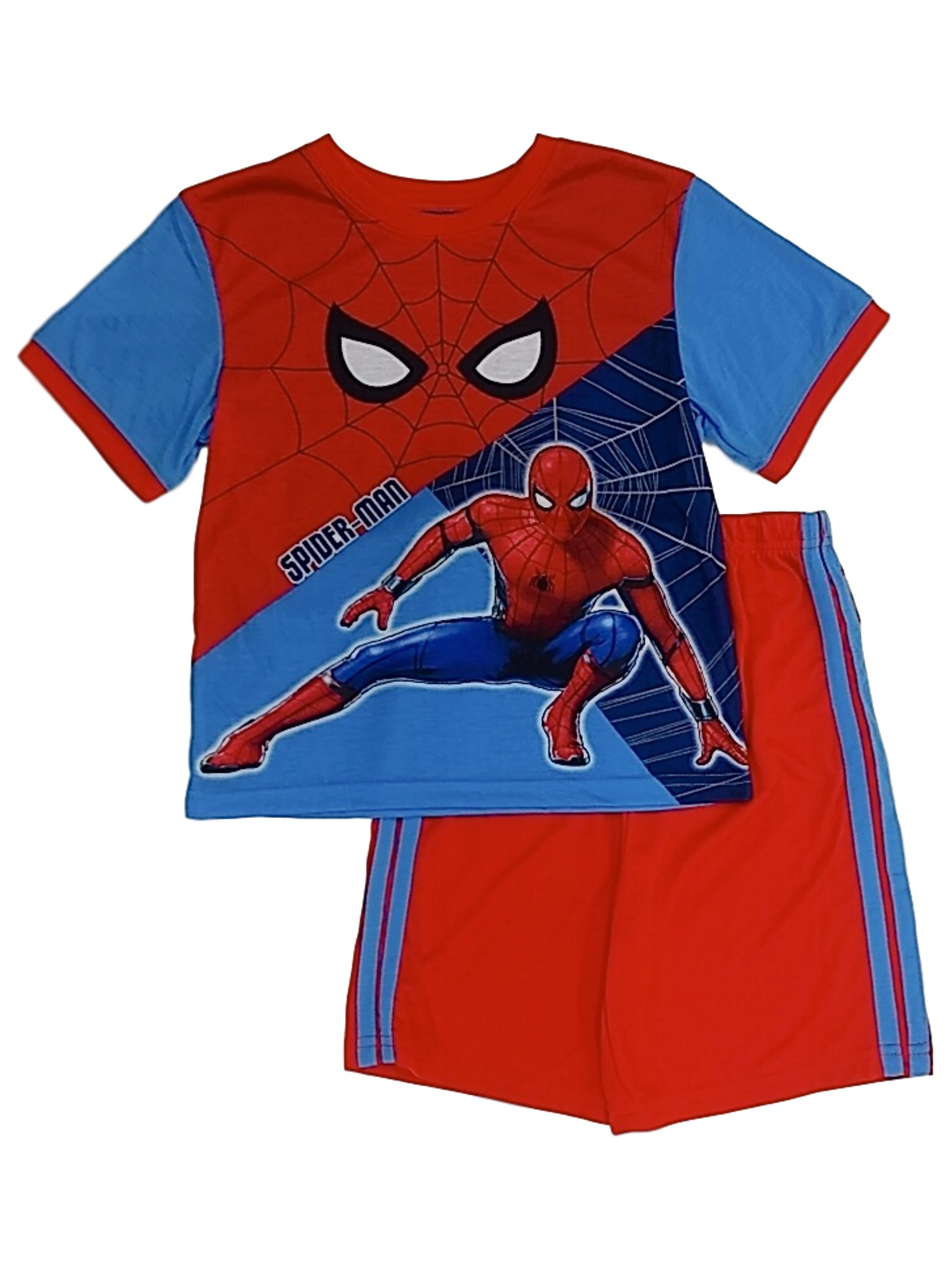 Marvel Boys Blue & Red Spider-Man 2 Piece Pajama Superhero Sleep Set 10