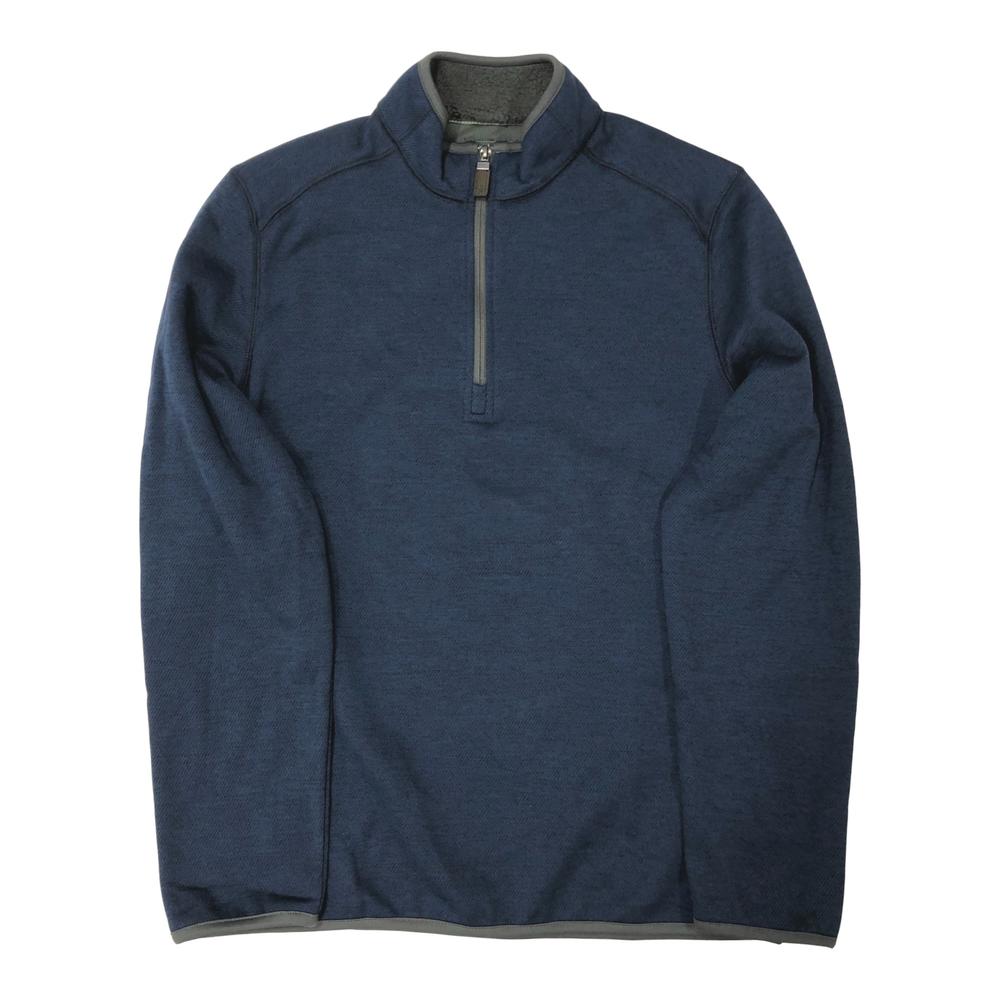 G.H. Bass & Co. Mens Navy Blue Thermal 1/4 Zip Jacket Shirt