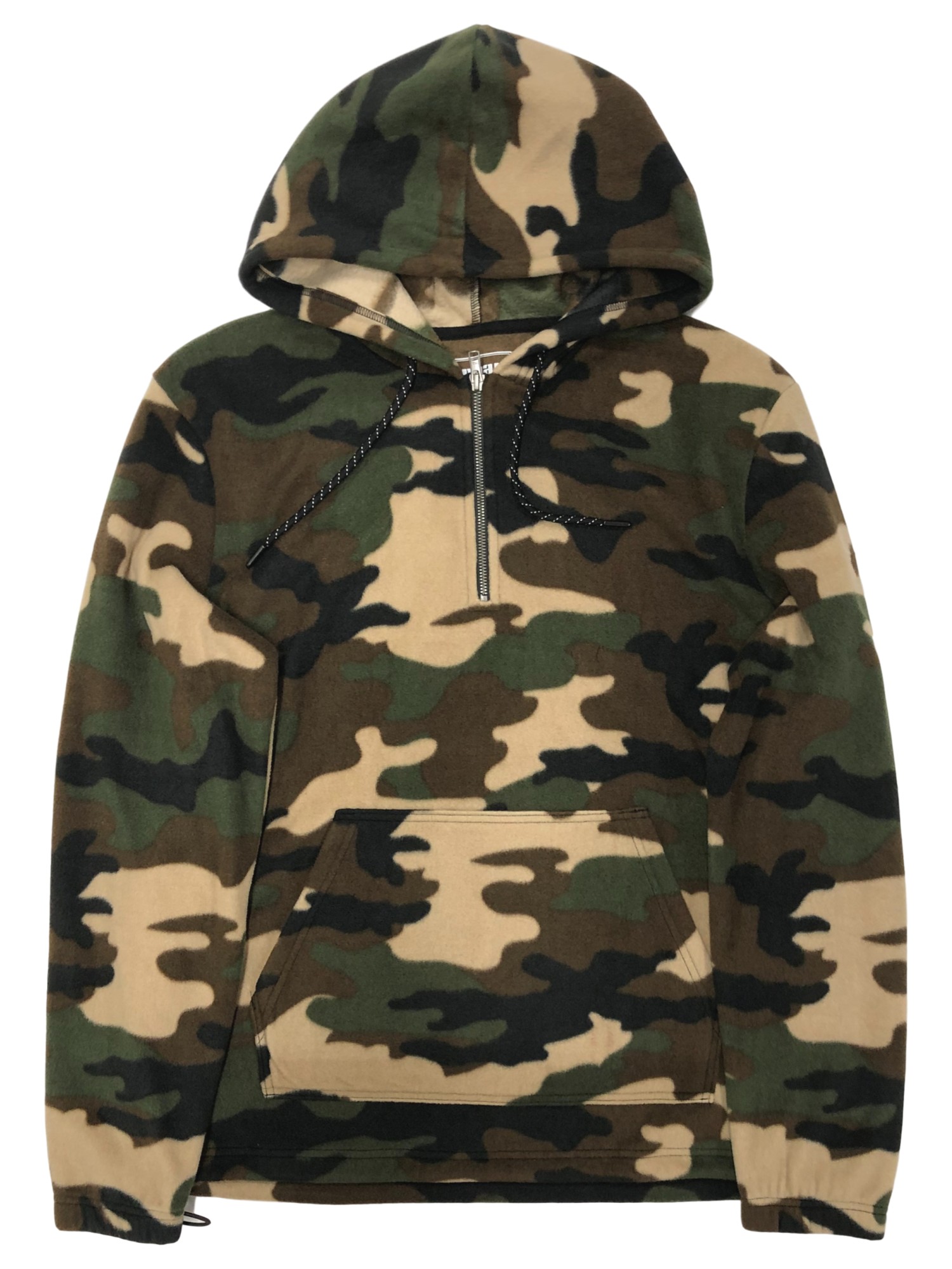 Urban Pipeline Mens Brown Green Camo Quarter Zip Hoodie