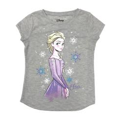 Disney Jumping Beans Disney Frozen Girls Gray Sparkle Elsa Snowflake T-Shirt Shirt