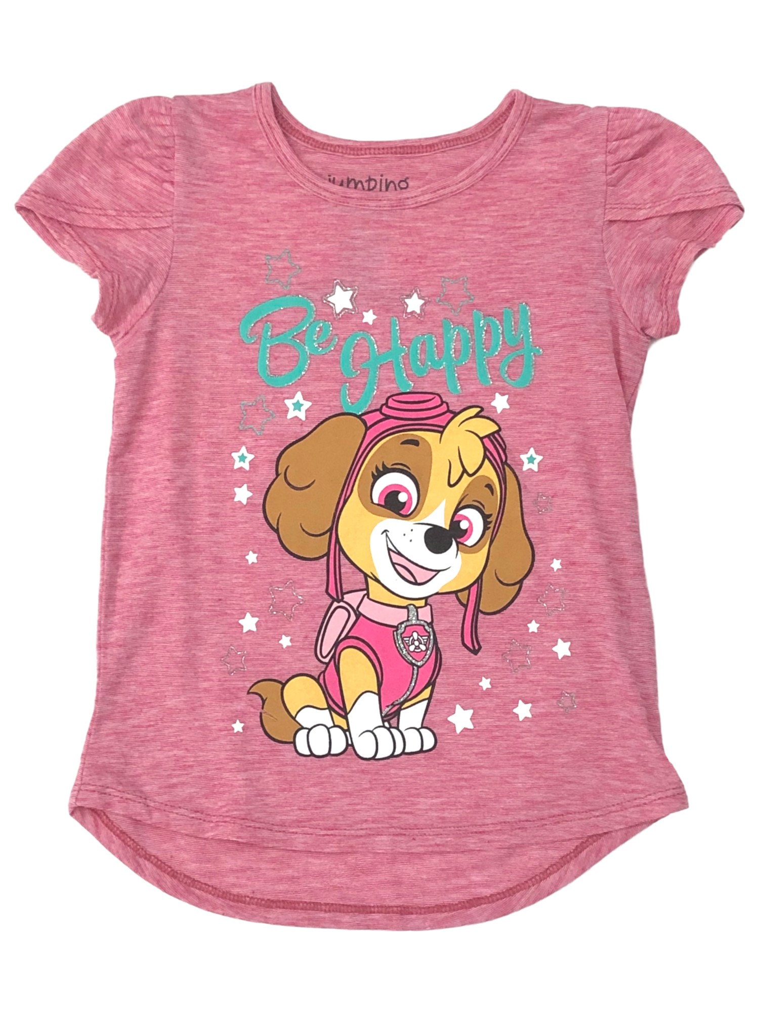 Jumping Beans Paw Patrol Girls Pink Be Happy Puppy Dog Skye T-Shirt Tee  Shirt