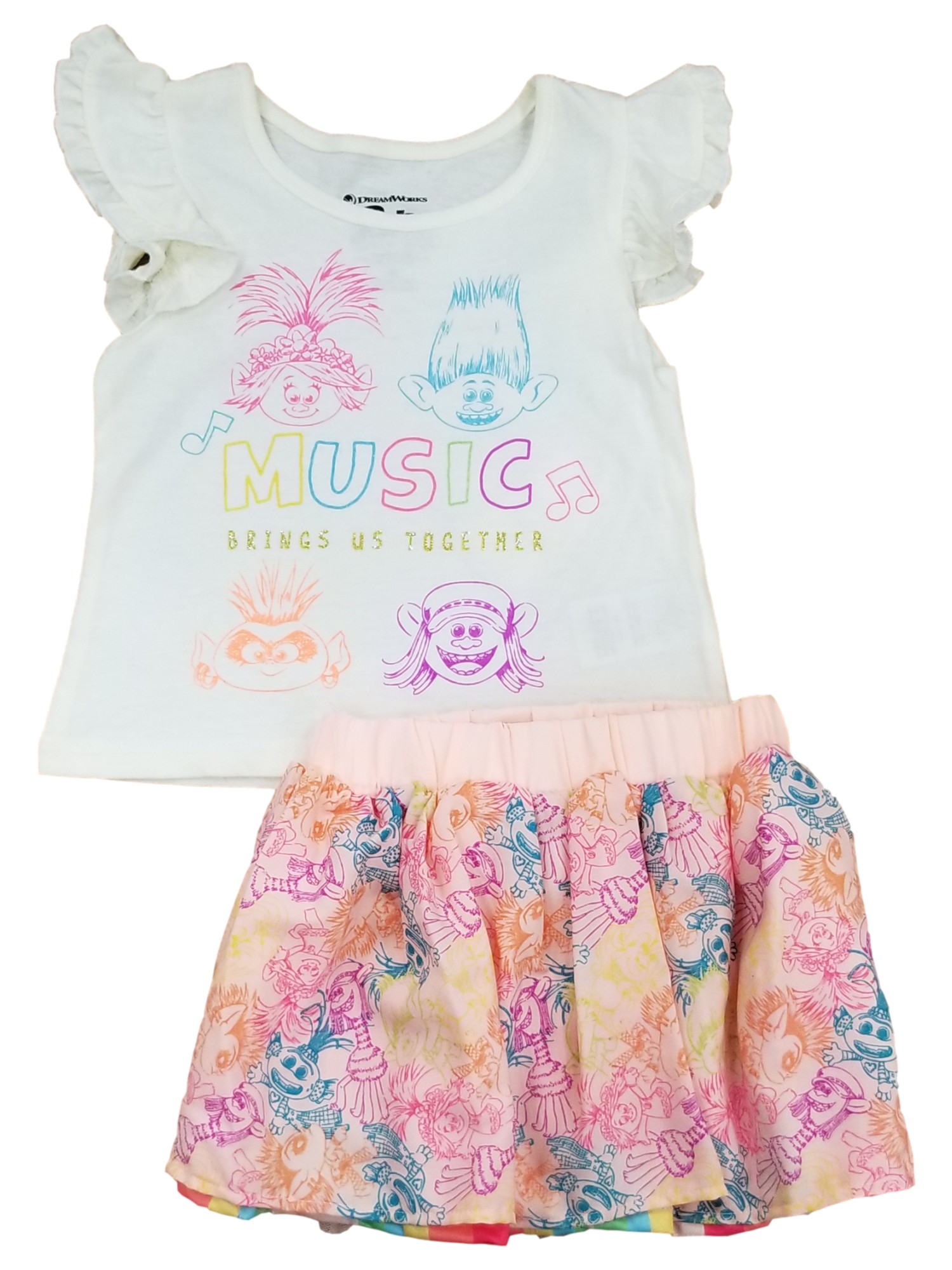 Trolls Toddler Girls Trolls Poppy Music Brings Us Together Shirt & Shorts Outfit