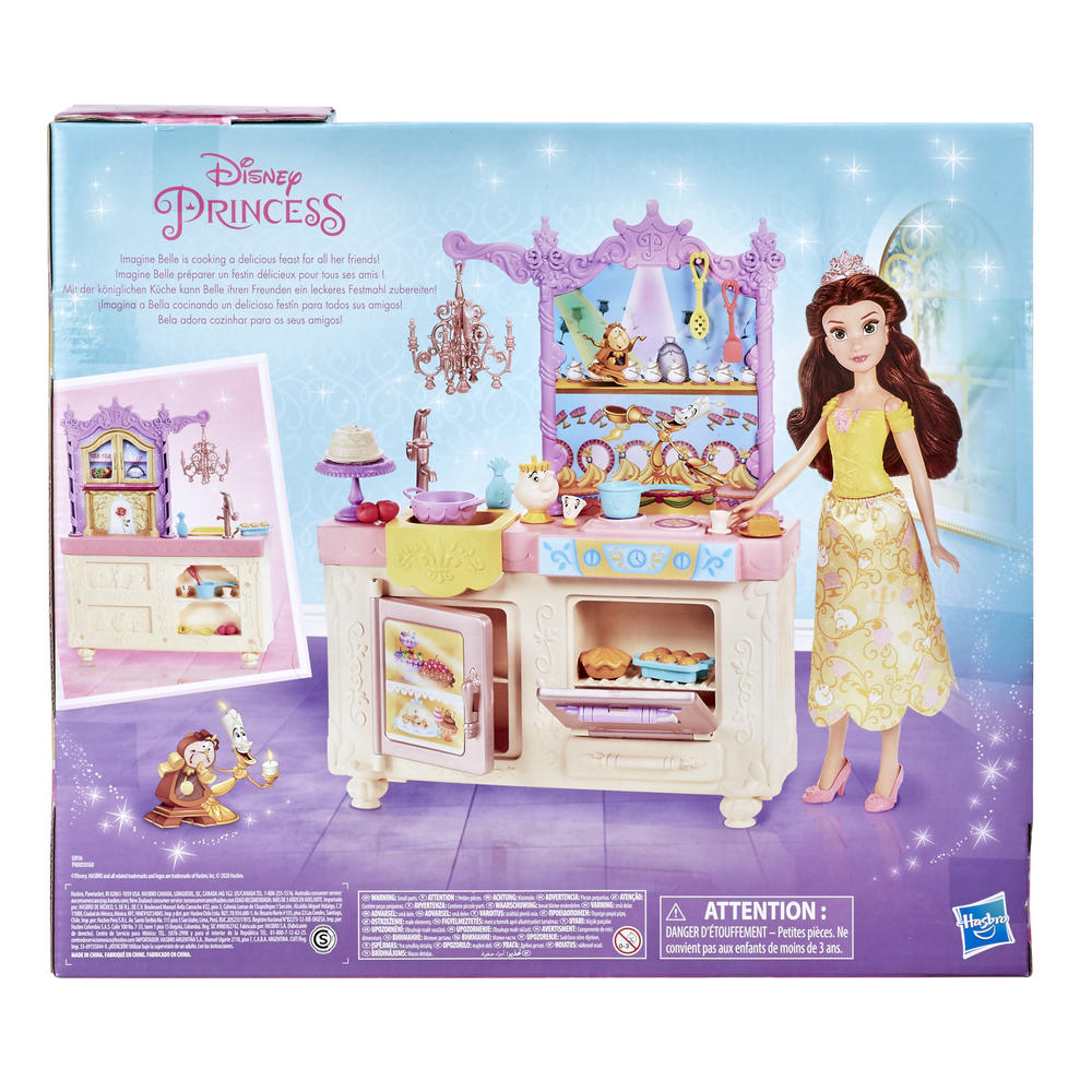 Disney Princess Belle's Royal Kitchen & Fashion Doll Playset with 13 Accessories