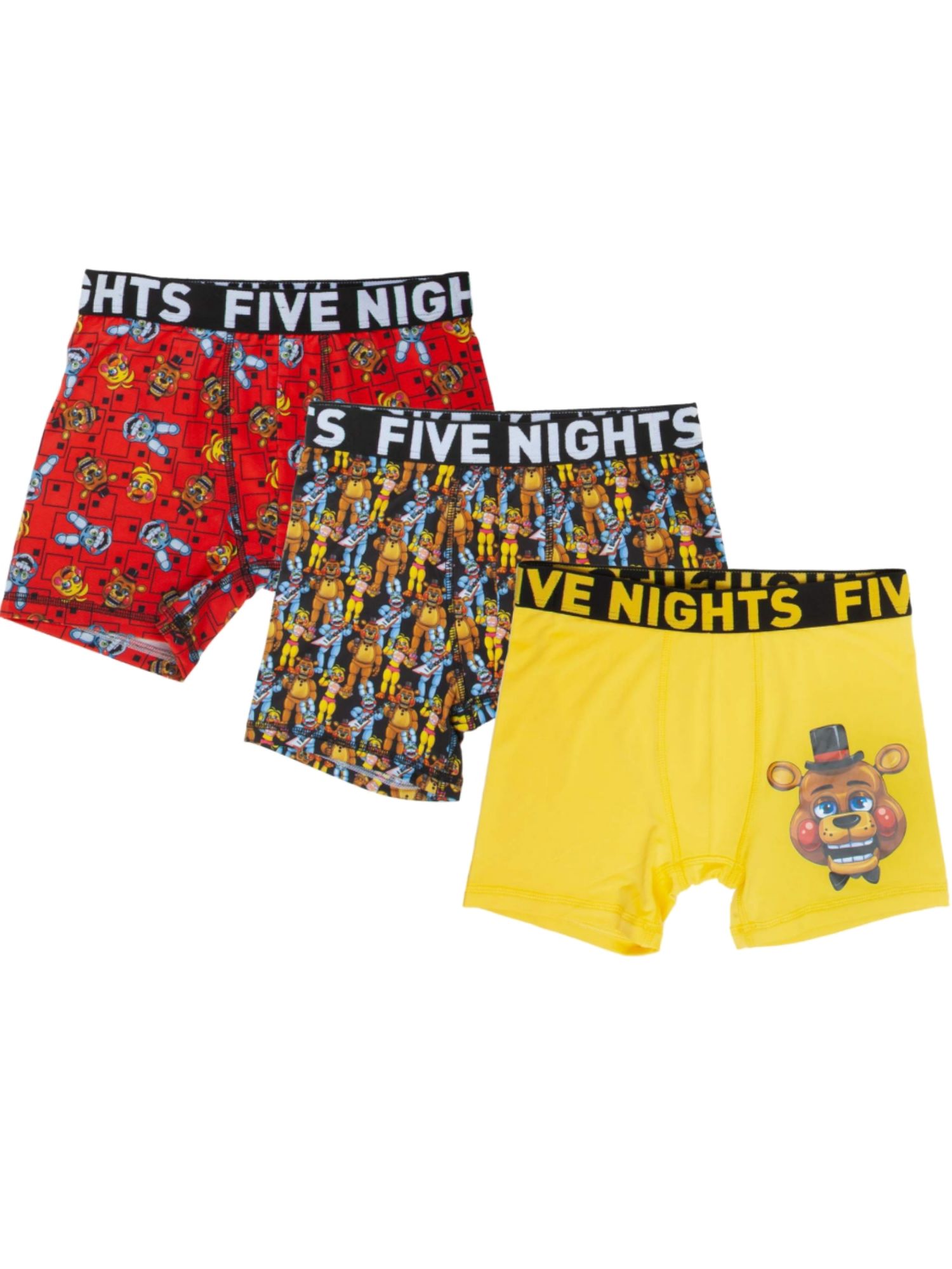 Bioworld Boys Five Nights At Freddy's 3pc Boxer Shorts Set Underwear Boxer Briefs XS 4