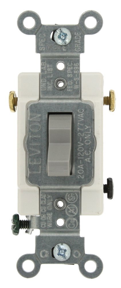 Leviton New Gray 3-Way COMMERCIAL Toggle Wall Light Switch 20A CS320-2GY Boxed