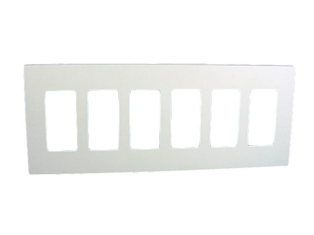 Leviton White 6-Gang LARGE Decora SCREWLESS Wallplate