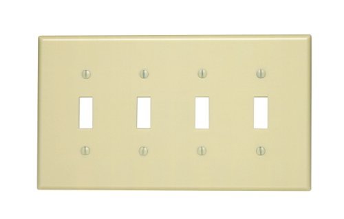 Leviton Ivory MIDWAY 4-Gang Switch Cover Plate Wallplate 80512-I