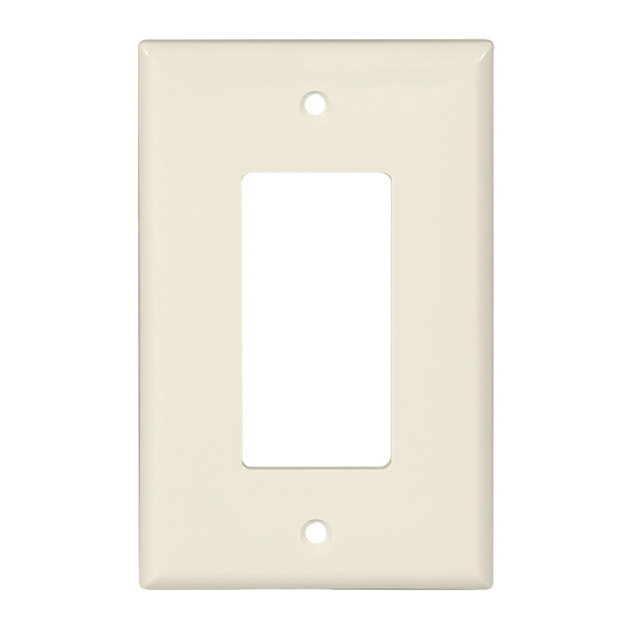 Cooper Wiring PJ26LA Light Almond Unbreakable Mid-Size 1-Gang Decorator GFCI Wall Plate