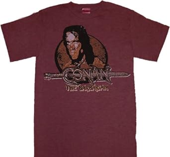 Conan the Barbarian Arnold Schwarzenegger Maroon T-Shirt Tee