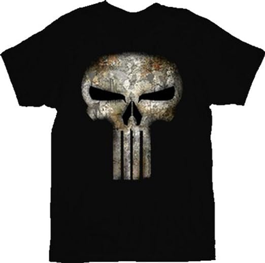 The Punisher No Sweat Rust Distressed Black Adult T-shirt