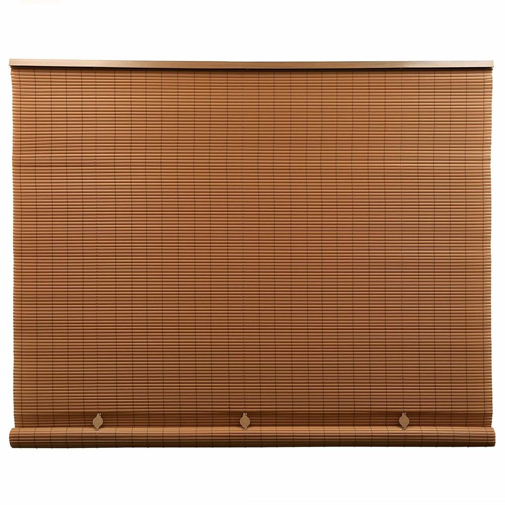 Lewis Hyman Cord Free 1/4 Inch Oval PVC Shade, Woodgrain, 36 Inches x 72 Inches Roll Up Blind