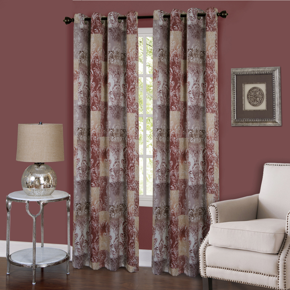 Achim Home Furnishing: Vogue Marsala Floral Transitional Window Curtain Panel