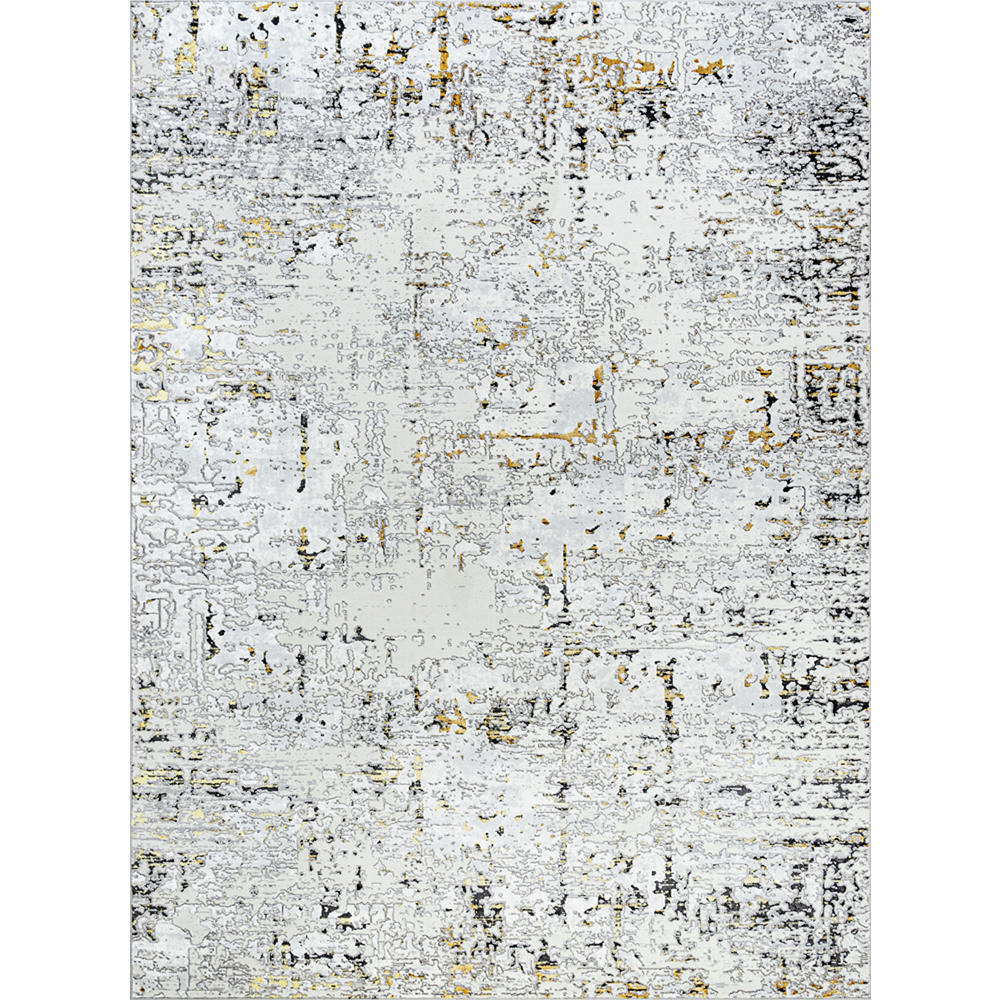 Tayse Rugs Tayse Antik Area Rug ANT2012 Contemporary Yellow Distressed Vintage