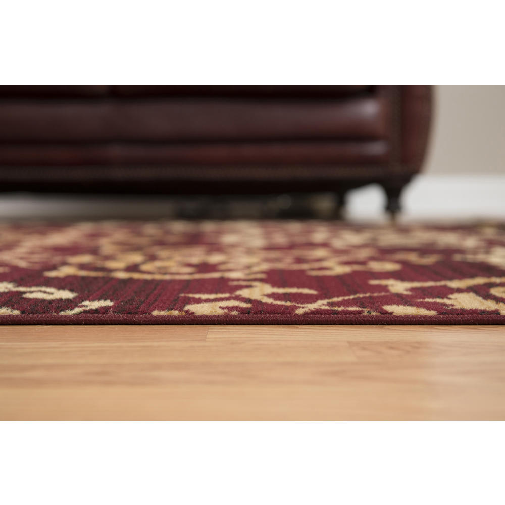 United Weavers Area Rugs: Dallas 851-10734 Red Stripes Vines Contemporary Carpet