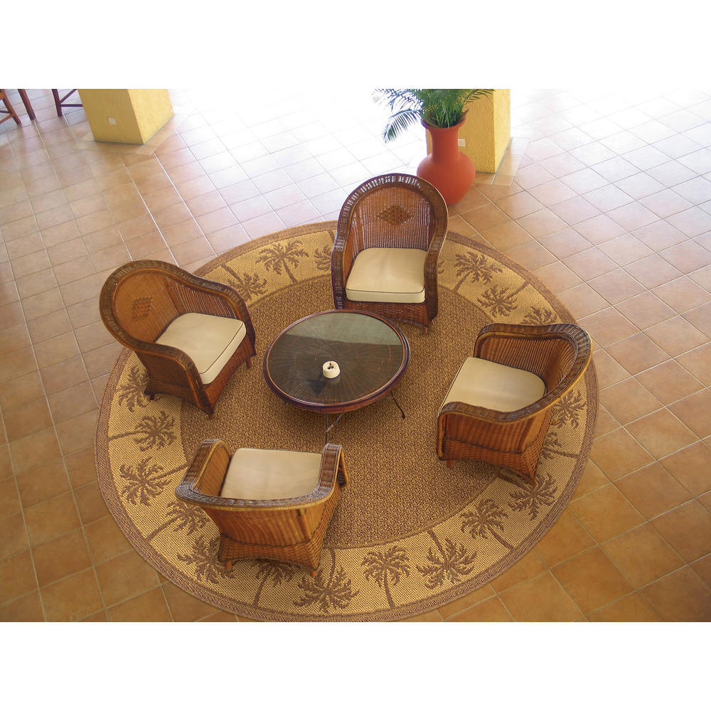 Sphinx Lanai Indoor/Outdoor Area Rug 606M7 Outdoor Tan Tropical Outdoor