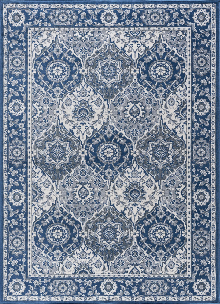 Tayse Rugs Tayse Madison Area Rug MDN3607 Traditional Navy Rings Repeat