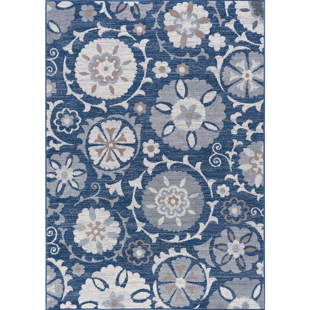Tayse Rugs Tayse Madison Area Rug MDN3107 Transitional Navy Curves Rings