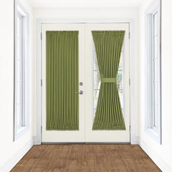 Achim Home Furnishing Elegant Two-Tone Solid Modern Rod Pocket French Door Curtain Panels