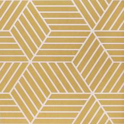 PowerSellerUSA Self-Stick Vinyl Modern Geometric 20-Pcs 1.5mm Thick Tiles, 12" x 12", Gold Geometric