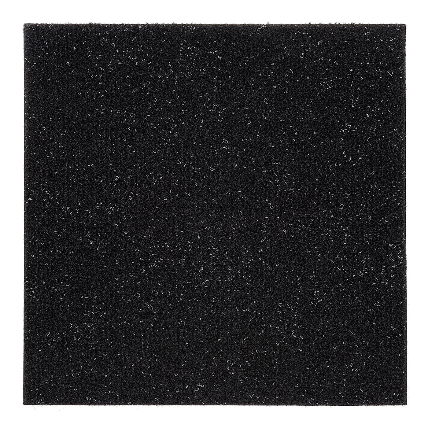 PowerSellerUSA Self-Adhesive Luxury DIY Peel & Stick Carpet Floor Tiles, 12" x 12", 1-Pack 12 Tiles, Black Onyx