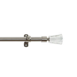 Achim Royale Window Curtain Rods by Achim | Elite Crystal Urn Finial with Adjustable Metal Curtain Rod Finial Set