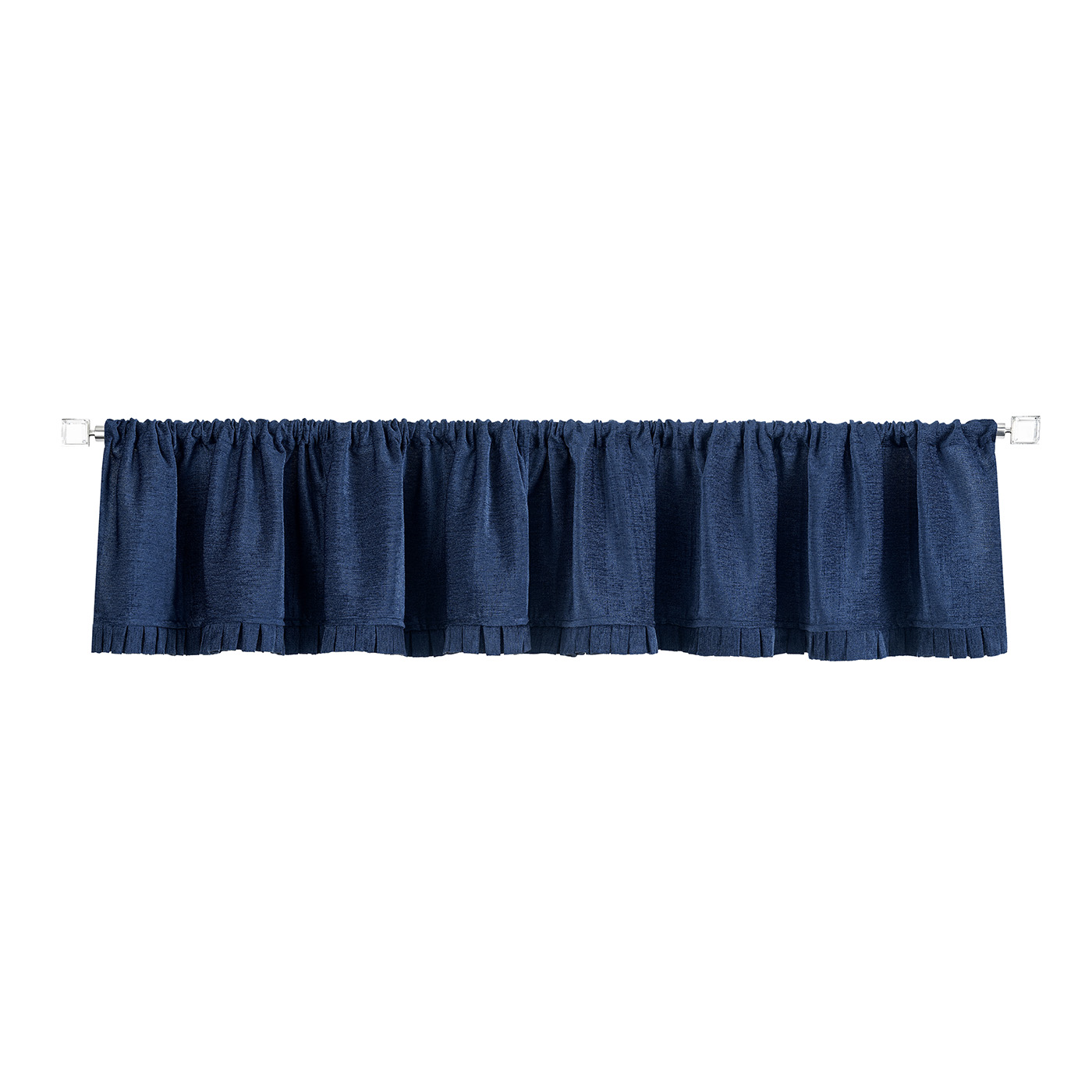 Achim Home Furnishings Bordeaux Solid Pleated Window Curtain Panels - Navy