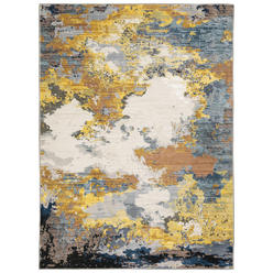 Moretti Quark Area Rug 530V8 Contemporary Yellow Stained Bleached