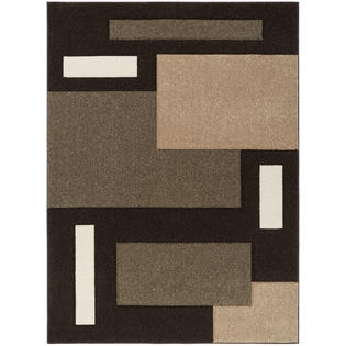 Area Rugs Contemporary Dark Brown Modern Area Rug Hand Carved