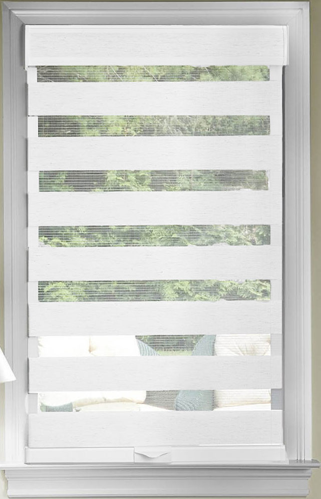 Achim White Cordless Window Shades Celestial Sheer Double Layered Roman Shade