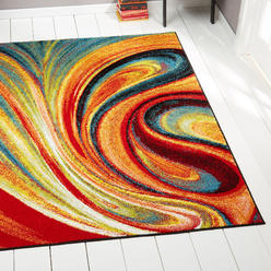 Powererusa Modern Rug Contemporary Area Rugs Multi Geometric Swirls Lines Abstract Carpet Powererusa Modern Rug Contemporary, 10 Foot Round Rugs Contemporary