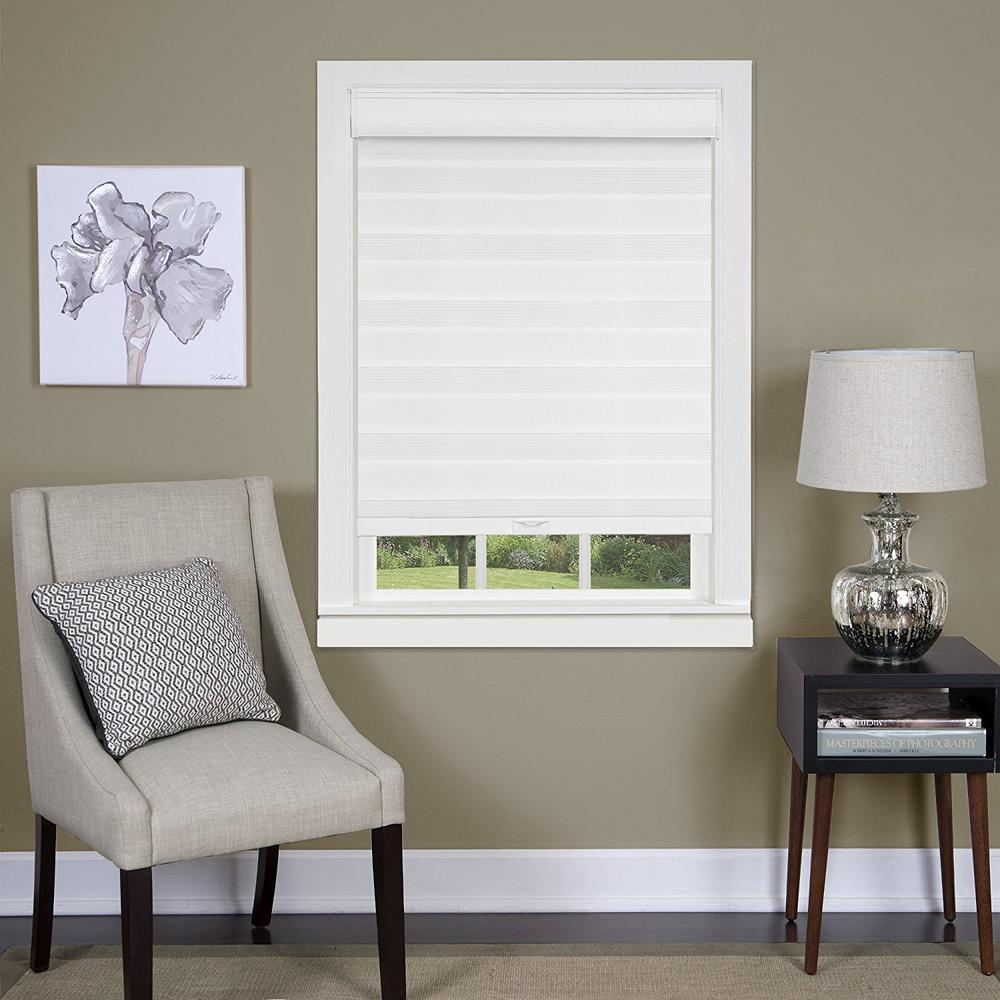 Serenity Home Cordless Serenity Sheer Double Layered  Shade Blind Roller Blinds & Treatments (43x72, White)
