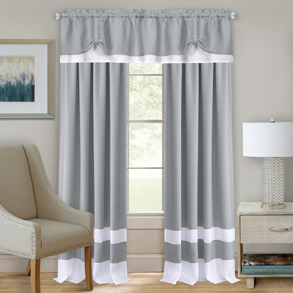 Collections Etc Darcy Two-tone Rod Pocket Window Curtain Panel